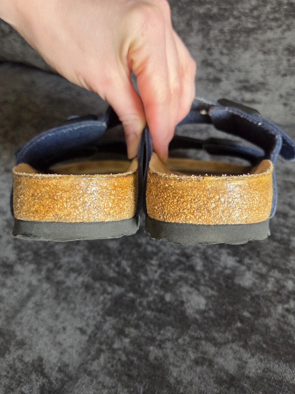 Birkenstock Arizona Leather Sandals in Navy Size 8 - Picture 8 of 9